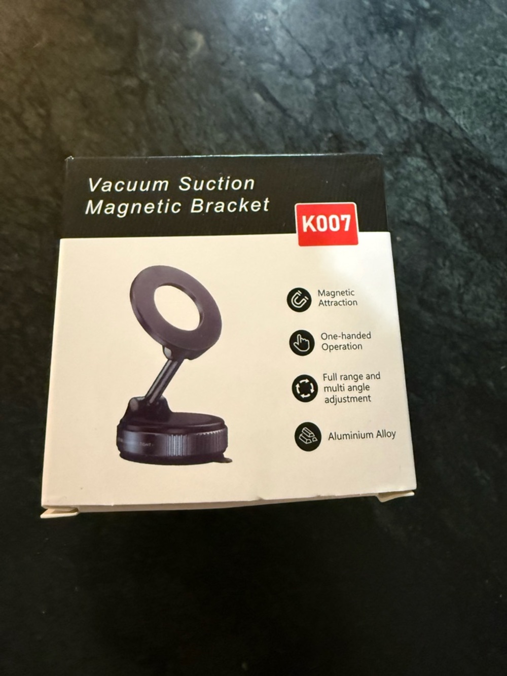 K007 Vacuum Suction Magnetic Phone Holder Bracket - Black